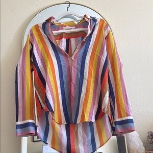 Colorful Striped Button-Up Shirt